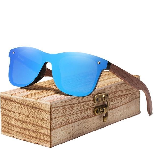 Wooden Walnut Polarized Mirror Lens Sunglasses Collection - 5 Colors