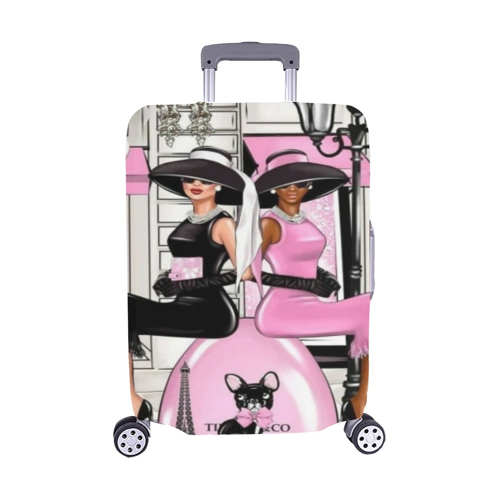 Pink & Blue Paris Dreams Luggage Set, Luggage Cover, Tote Bag