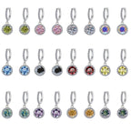 S925 Rainbow Green Moissanite/CZ Round Halo Drop Earrings, 1ct D-Grade VVS Certificate, Hypoallergenic Sterling Silver Gift