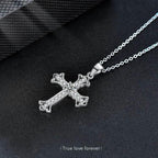 S925 Sterling Silver Moissanite Cross Necklace for Men and Women – Delicate Cross Pendant Elegant Collarbone Chain