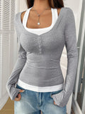 Scoop Neck Womens Long Sleeve T Shirt