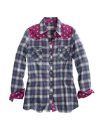 Tin Haul 00167 Star Ombre Plaid (Blue) - Women's Western Shirt