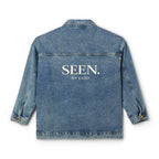 SEEN. BY GOD Women's Oversized Denim Jacket — Faith Statement Streetwear