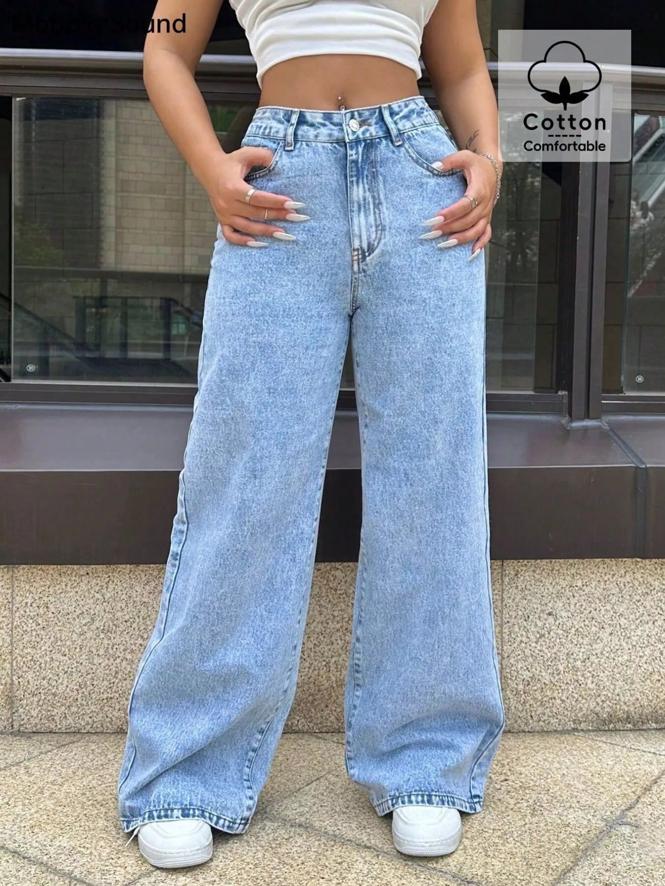 Washed Wide Leg Jeans