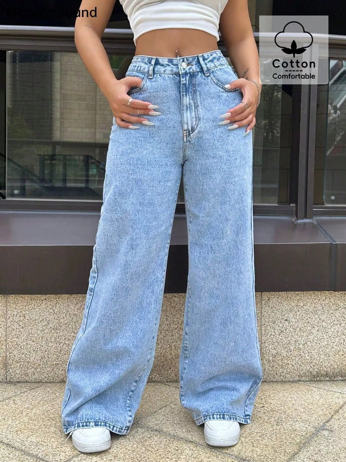 Washed Wide Leg Jeans