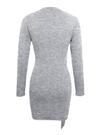 Round Neck Long Sleeve Bodycon Dress