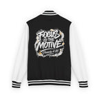 Focus Is The Motive Varsity Jacket — Proverbs 4:25 Inspirational Letterman