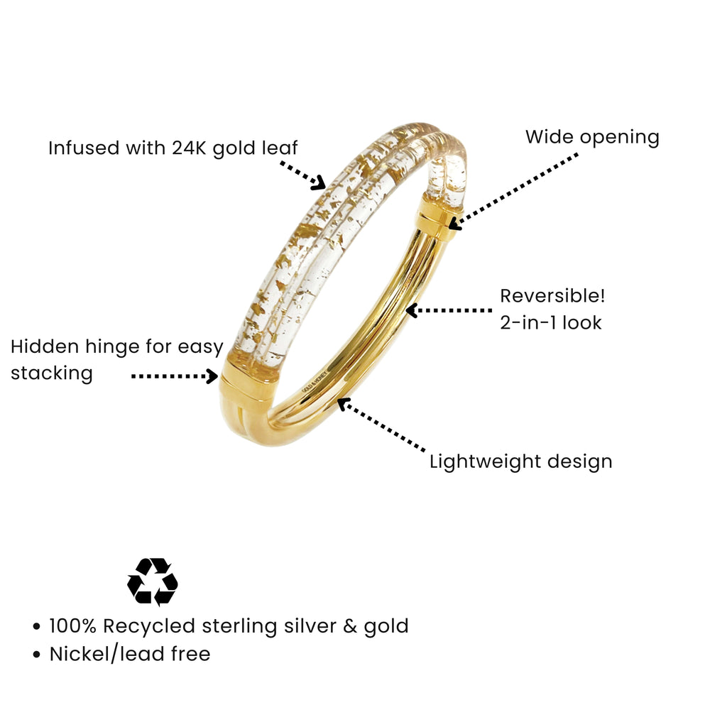 Ridge Lucite Hinge Bangle