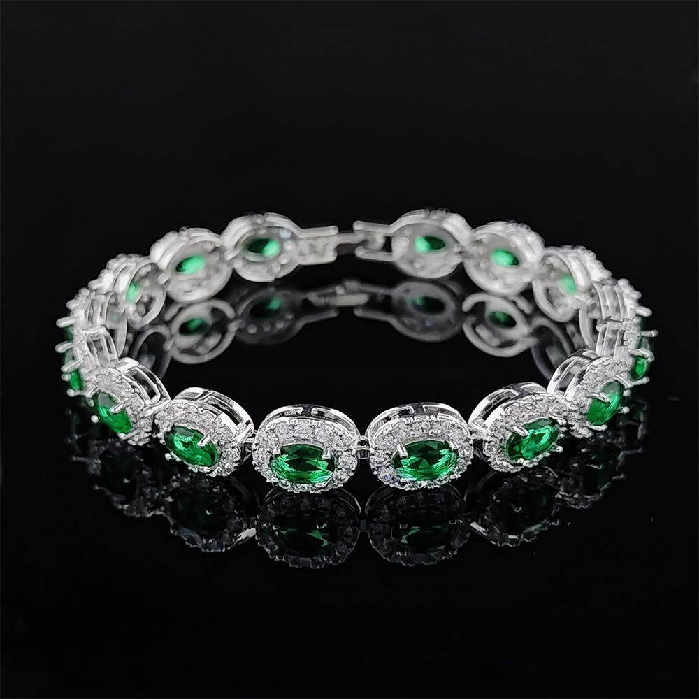 Colorful CZ Halo Tennis Bracelet, Multicolor Gemstone Bridal Jewelry, Unique Pattern Gift for Her, Cubic Zirconia Bridesmaid Bracelet