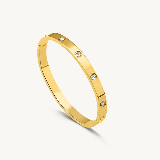 Crystal Love Bangle Bracelet-soristyle