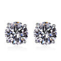 S925 Multicolor Moissanite 4-Prong Stud Earrings, 10 Color 0.5-3ct D-Grade VVS Certificate, Unisex Hypoallergenic Sterling Silver Gift