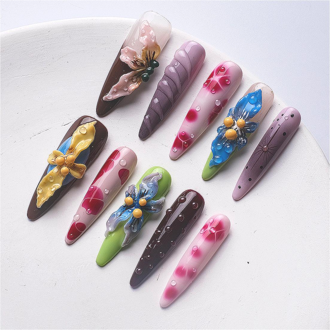 1065 Handmade Nail Wear Nail Art Reusable Press on Nails False Nails