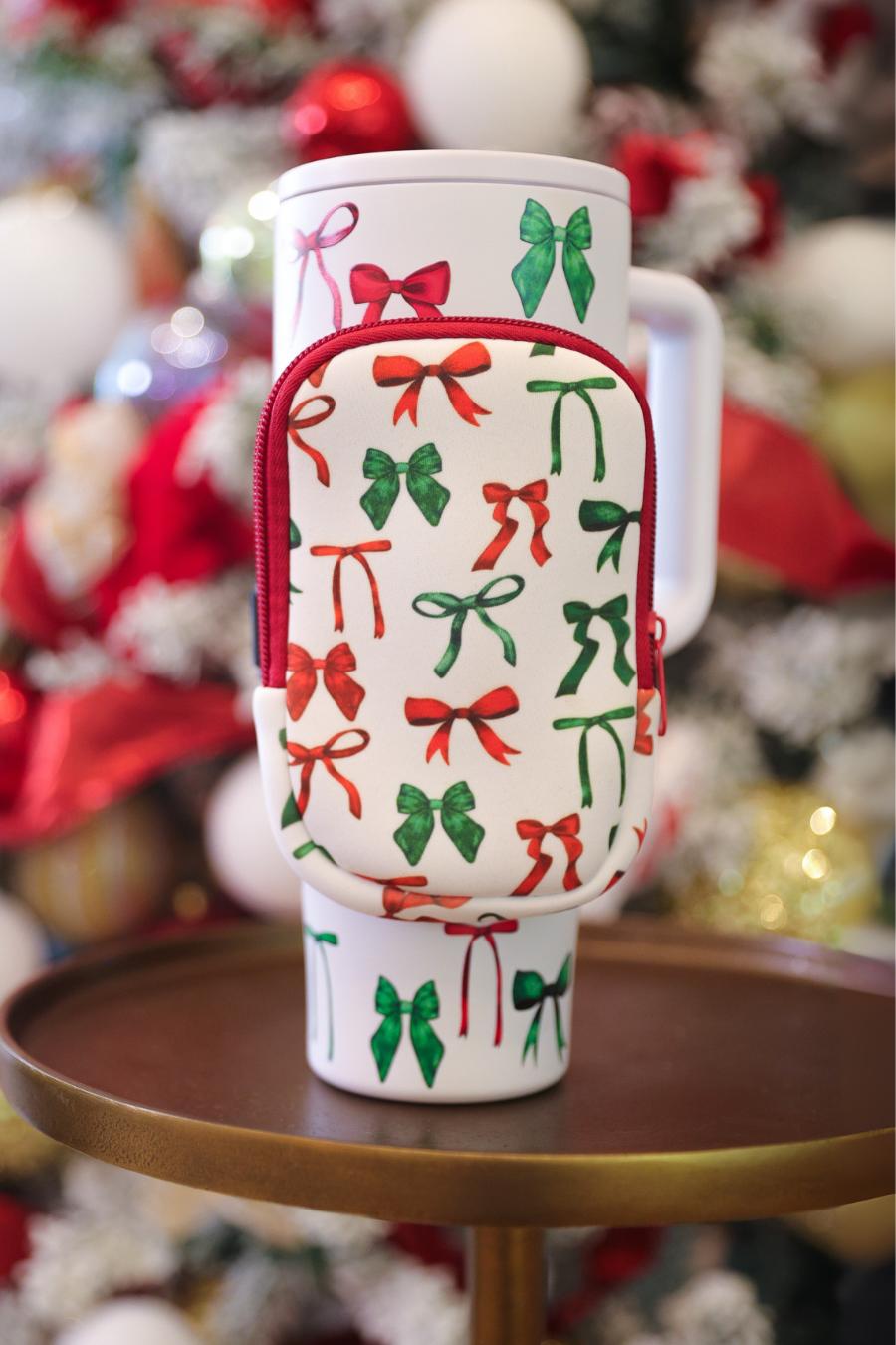 Tumbler Zip Pouch- Midnight Bow Christmas Edition