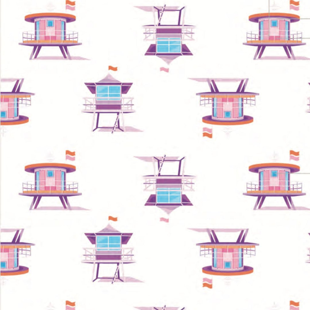 Miami Beach Watch Pink Zippered Romper