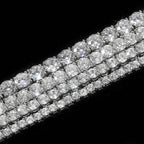 VVS1 Moissanite S925 & 14K Tennis Chain Iced Out Necklace and Bracelet, 6–26 Inch, 2–6.5mm Round Cut D-Grade Certified Moissanite, Sterling Silver White Gold Plated, Hypoallergenic Hip Hop Jewelry