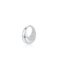Minimalist Sterling Silver Hoop Earrings with Liquid Metal Finish