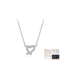 Irregular Heart Pendant Necklace in Sterling Silver with D-Color VVS1 Moissanite Accent