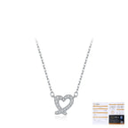 Irregular Heart Pendant Necklace in Sterling Silver with D-Color VVS1 Moissanite Accent