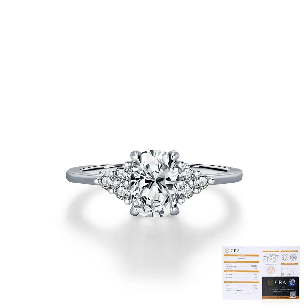 Geometric D-Color VVS1 Moissanite-Embellished Sterling Silver Engagement Ring for Women