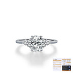Geometric D-Color VVS1 Moissanite-Embellished Sterling Silver Engagement Ring for Women