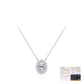 Floral D-Color VVS1 Moissanite Pendant Necklace in Sterling Silver – Delicate Clavicle Chain for Everyday Elegance