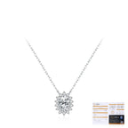 Floral D-Color VVS1 Moissanite Pendant Necklace in Sterling Silver – Delicate Clavicle Chain for Everyday Elegance