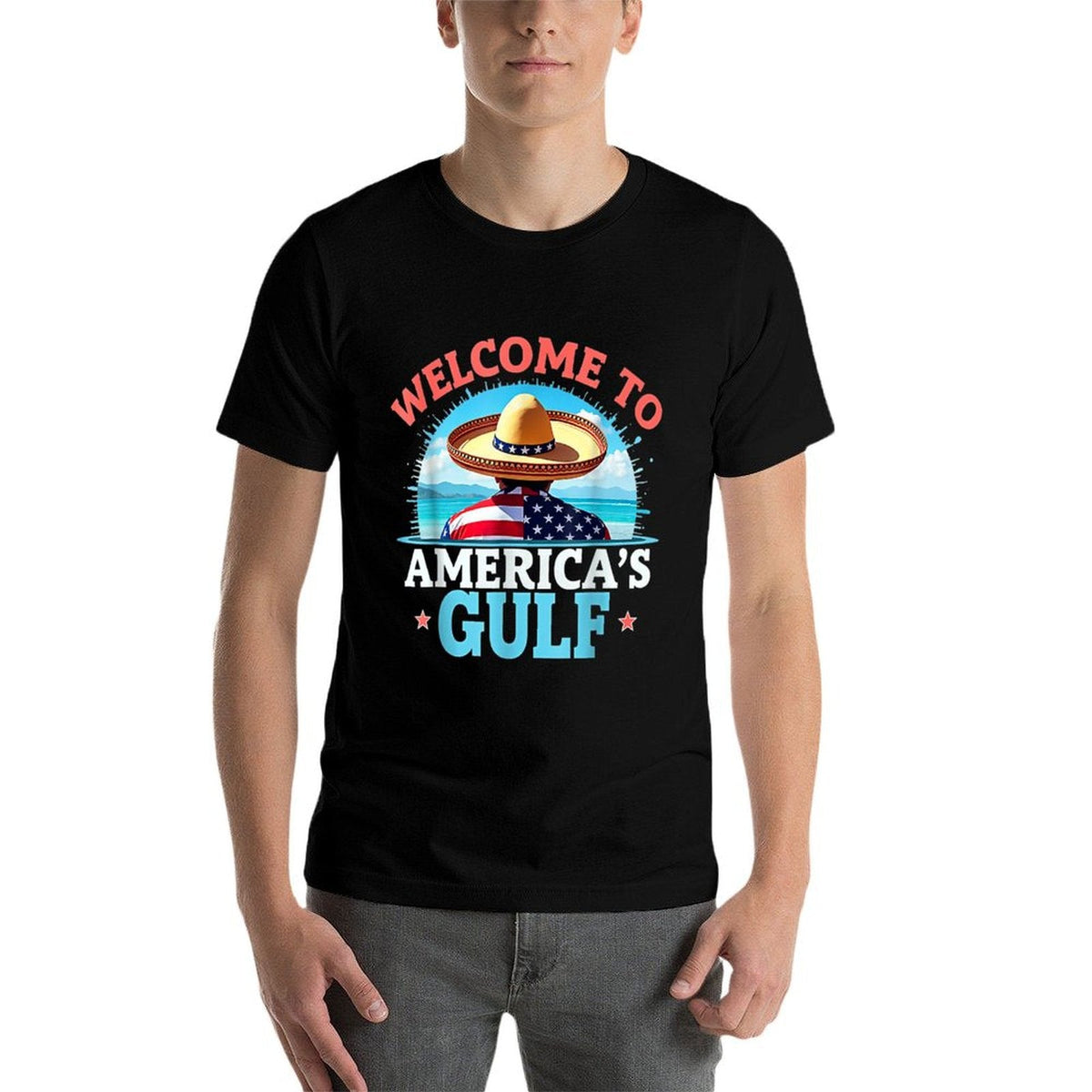 Gulf America Welcom To America's Gulf Slim-fit Cut T-Shirt