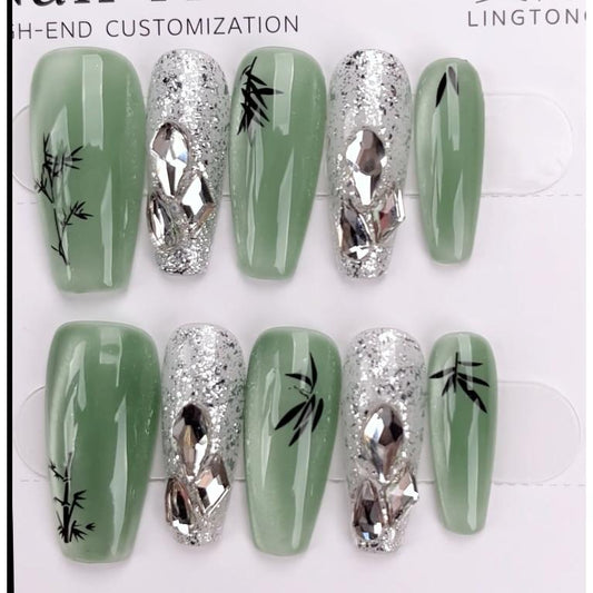 1048- Handmade press on nails fake nails removable Handmade Drawing Nails