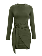 Round Neck Long Sleeve Bodycon Dress