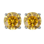 S925 Multicolor Moissanite 4-Prong Stud Earrings, 10 Color 0.5-3ct D-Grade VVS Certificate, Unisex Hypoallergenic Sterling Silver Gift