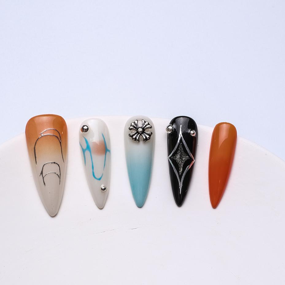 1064 Handmade Nail Wear Nail Art Reusable Press on Nails False Nails