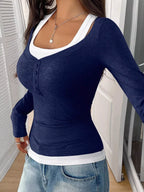 Scoop Neck Womens Long Sleeve T Shirt