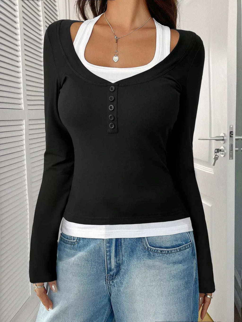 Scoop Neck Womens Long Sleeve T Shirt