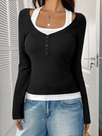 Scoop Neck Womens Long Sleeve T Shirt
