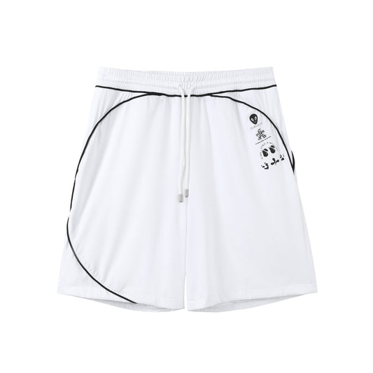 Piped Lux Club Shorts (White)