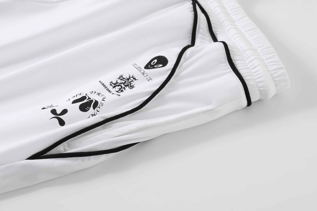 Piped Lux Club Shorts (White)