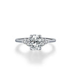 Geometric D-Color VVS1 Moissanite-Embellished Sterling Silver Engagement Ring for Women