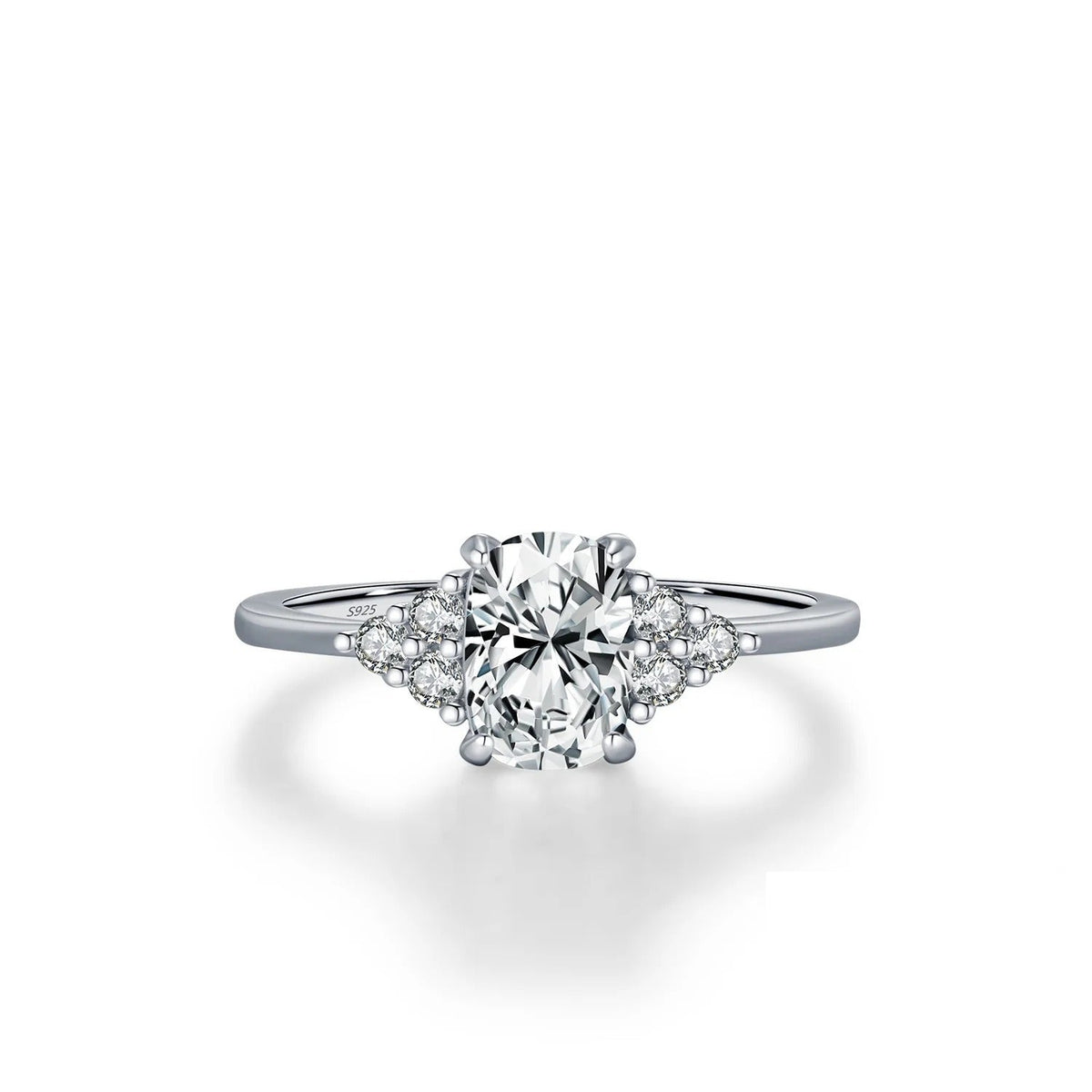 Geometric D-Color VVS1 Moissanite-Embellished Sterling Silver Engagement Ring for Women