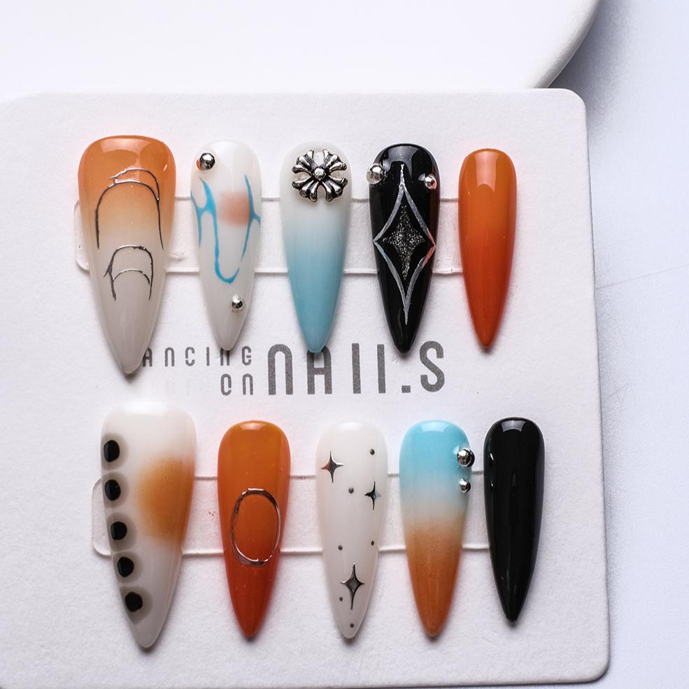 1064 Handmade Nail Wear Nail Art Reusable Press on Nails False Nails