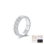 Stackable D-Color VVS1 Moissanite-Embellished Sterling Silver Engagement Ring for Women and Men