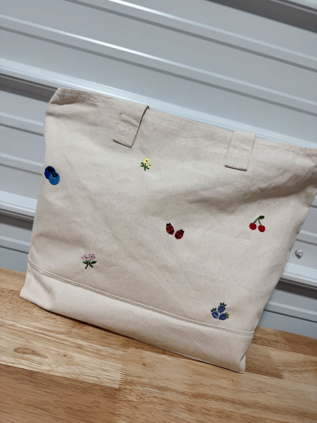 Spring Icon Embroidered Canvas Bag