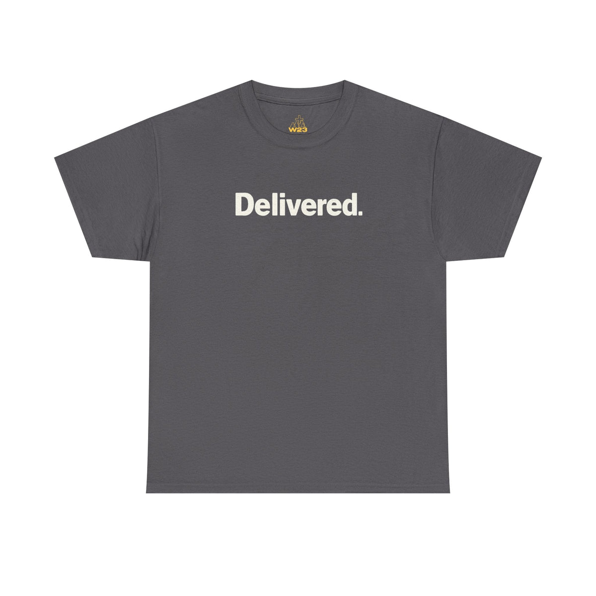 Delivered. Heaven Sent Christian T-Shirt — Faith-Based Graphic Tee with Back Label Design