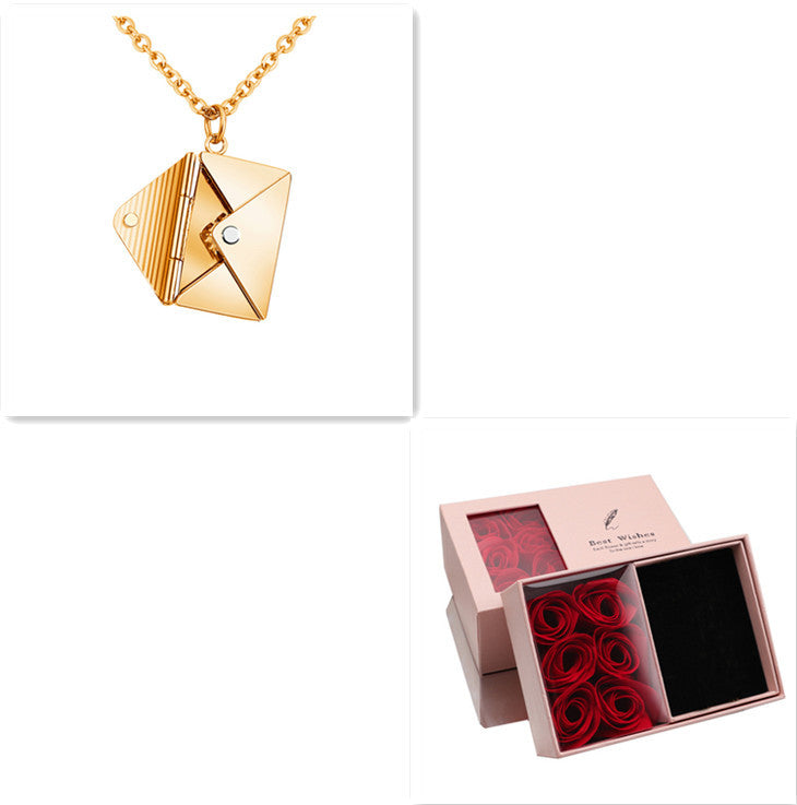Envelope Locket Necklace - Personalized Love Letter Jewelry