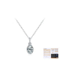 Geometric Oval D-Color VVS1 Moissanite Pendant Necklace in Sterling Silver – Delicate Clavicle Chain