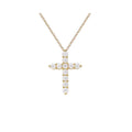 S925 Moissanite Cross Necklace, 3 Color Options, 11 Stones 0.1-0.5ct VVS, Dainty Luxe Clavicle Pendant, Sterling Silver Jewelry