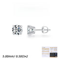 Round D-Color VVS1 Moissanite Stud Earrings in Sterling Silver – Minimalist Geometric Design