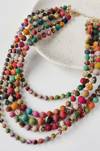 Five Strand Multi Color Bead Necklace