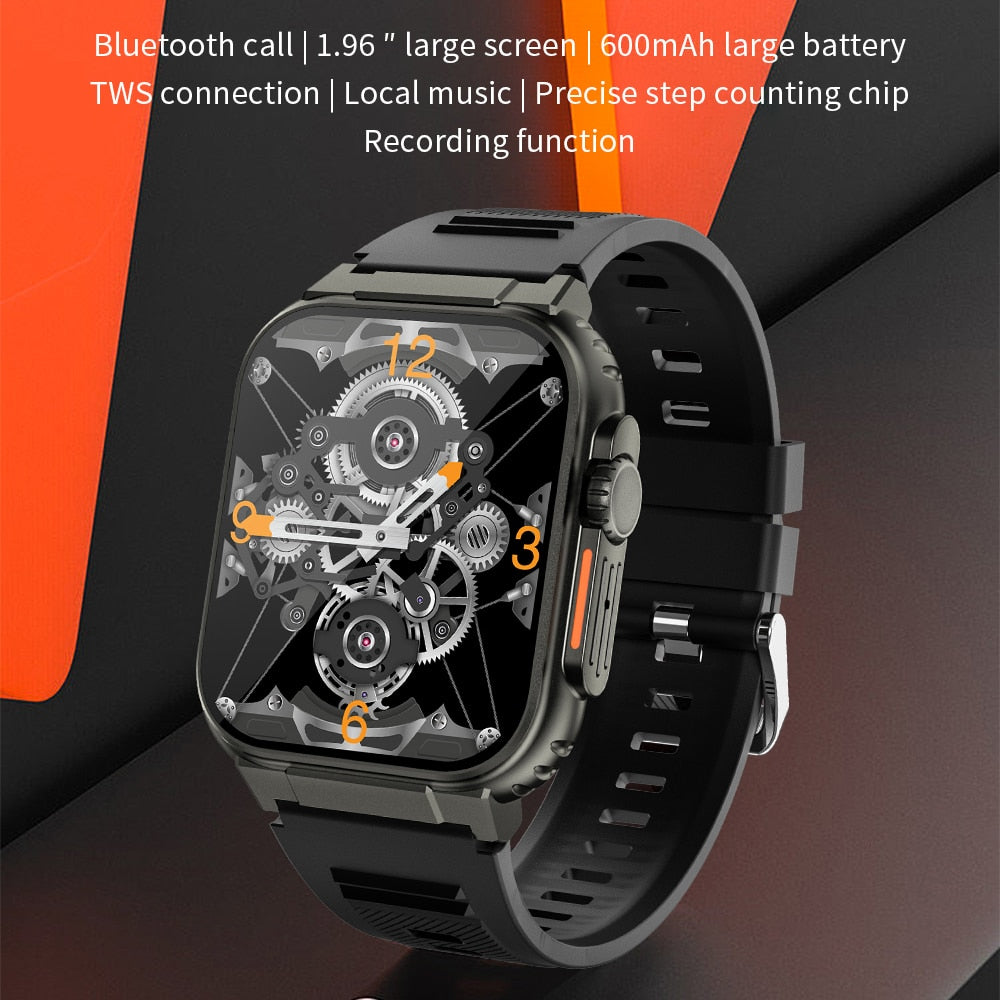 A70 Smart watch 1.96 inch BTCall 600mha SmartWatch for Men Women IP68 Waterproof HR Fitness Bracelet Sport
