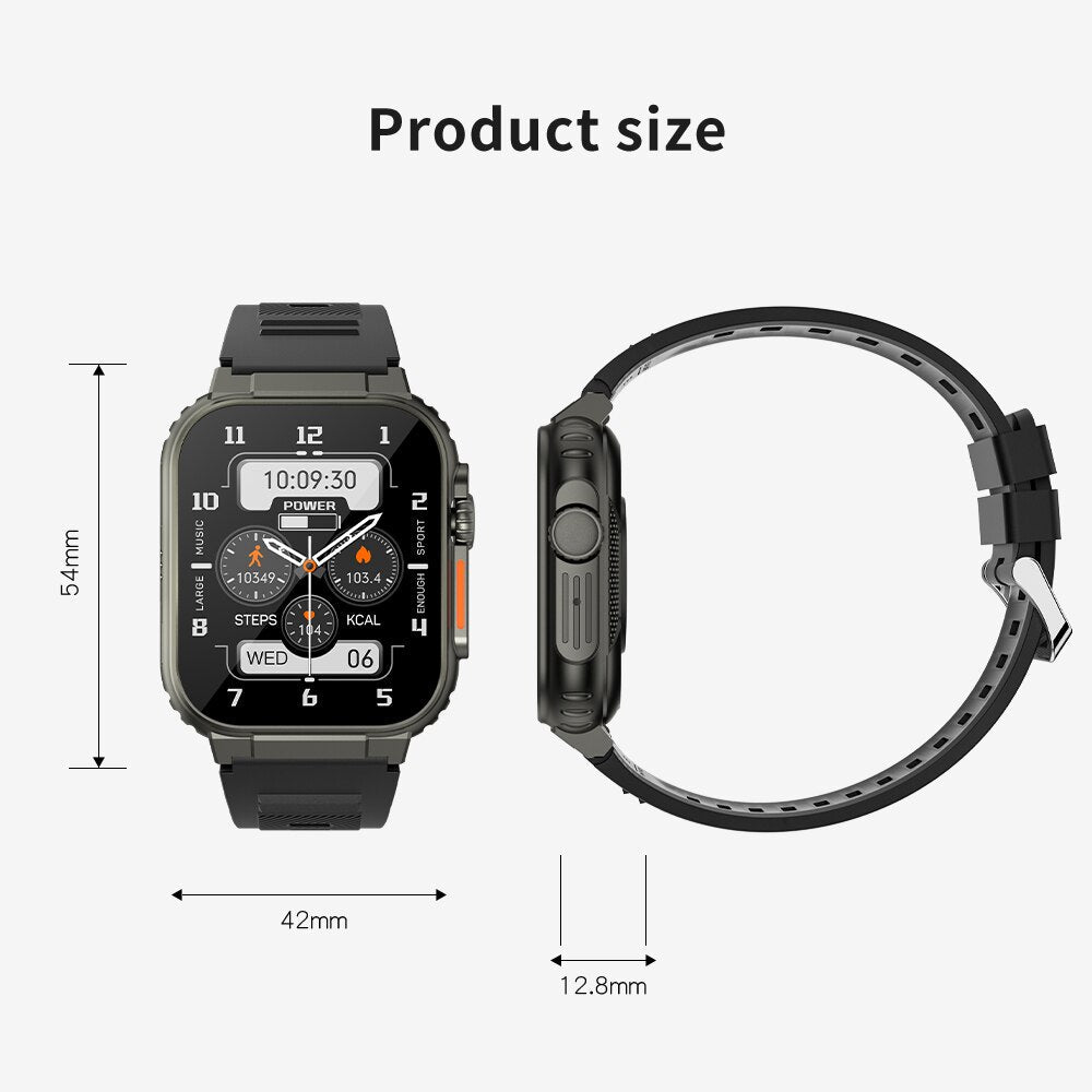 A70 Smart watch 1.96 inch BTCall 600mha SmartWatch for Men Women IP68 Waterproof HR Fitness Bracelet Sport