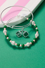 Barbie™ Pickleball Beaded Charm Bangle